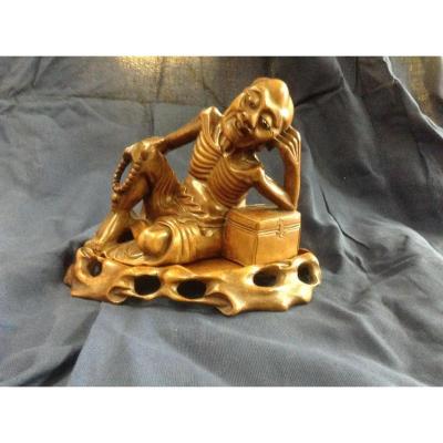 Chinese Deity Wooden Nineteenth