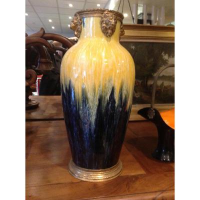 Vase en céramique signé Keramis Art Nouveau XXe siècle
