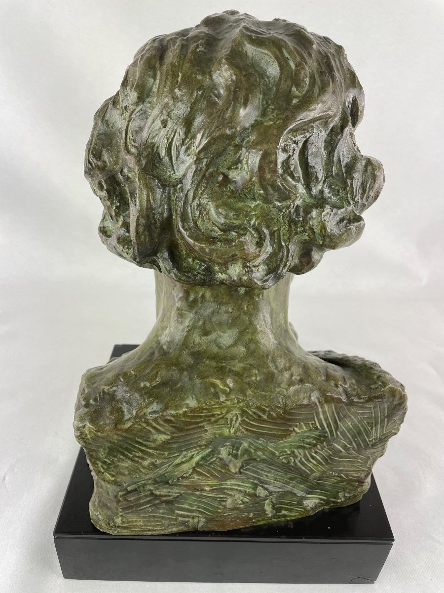 Sculpture Bronze Jean Mermoz signé-photo-6