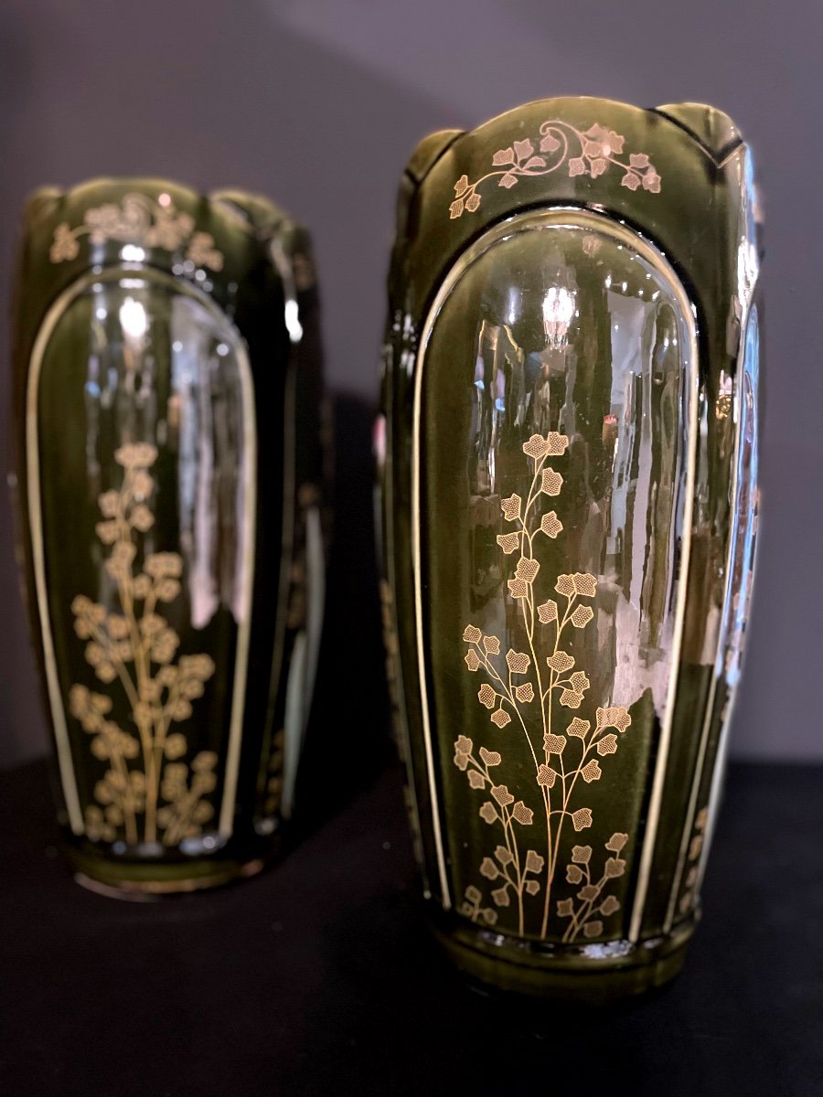 Pair Of Bruyn Fives-lille Vases-photo-2