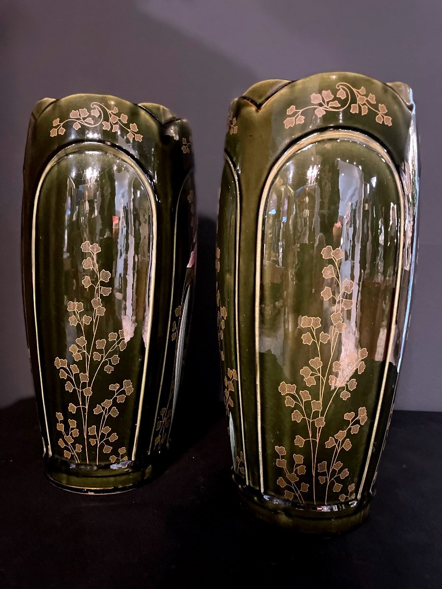 Pair Of Bruyn Fives-lille Vases-photo-3