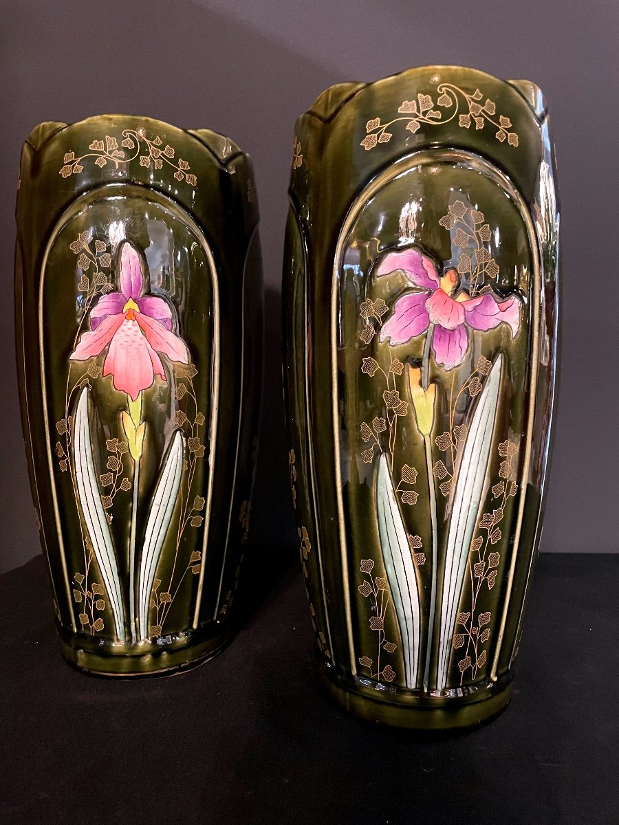 Pair Of Bruyn Fives-lille Vases