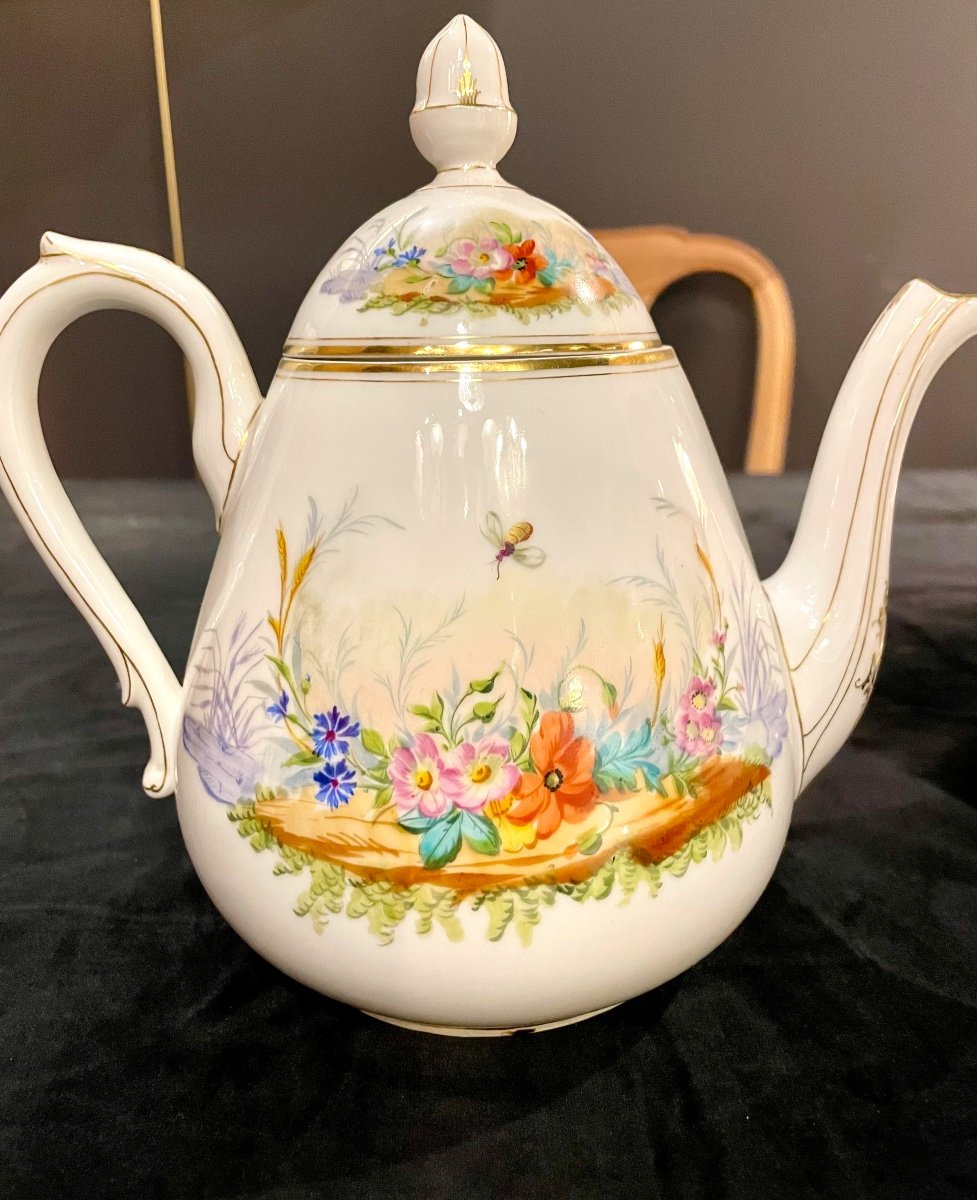 Bucolic Hand Painted Porcelain Coffee Service-photo-3