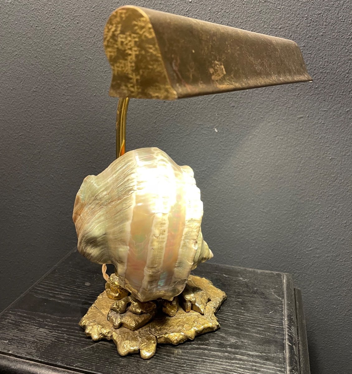 Bronze And Shell Desk Lamp-photo-2