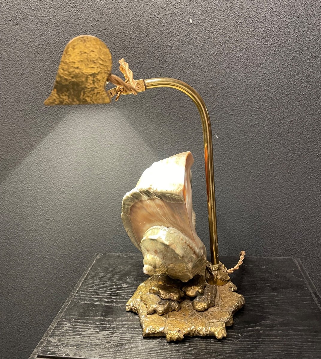 Bronze And Shell Desk Lamp-photo-4