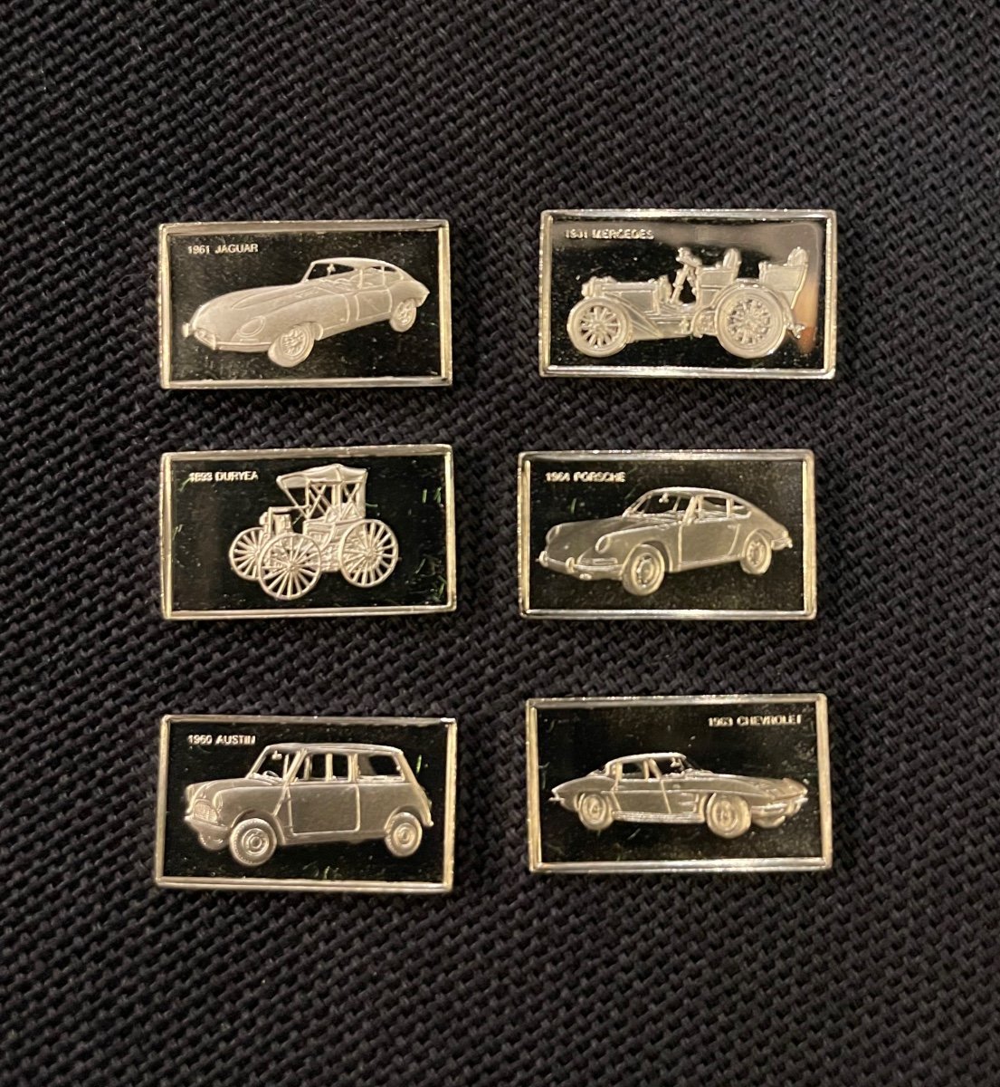 Franklin Mint Box 100 Mini Silver Bars Collectible Cars -photo-5