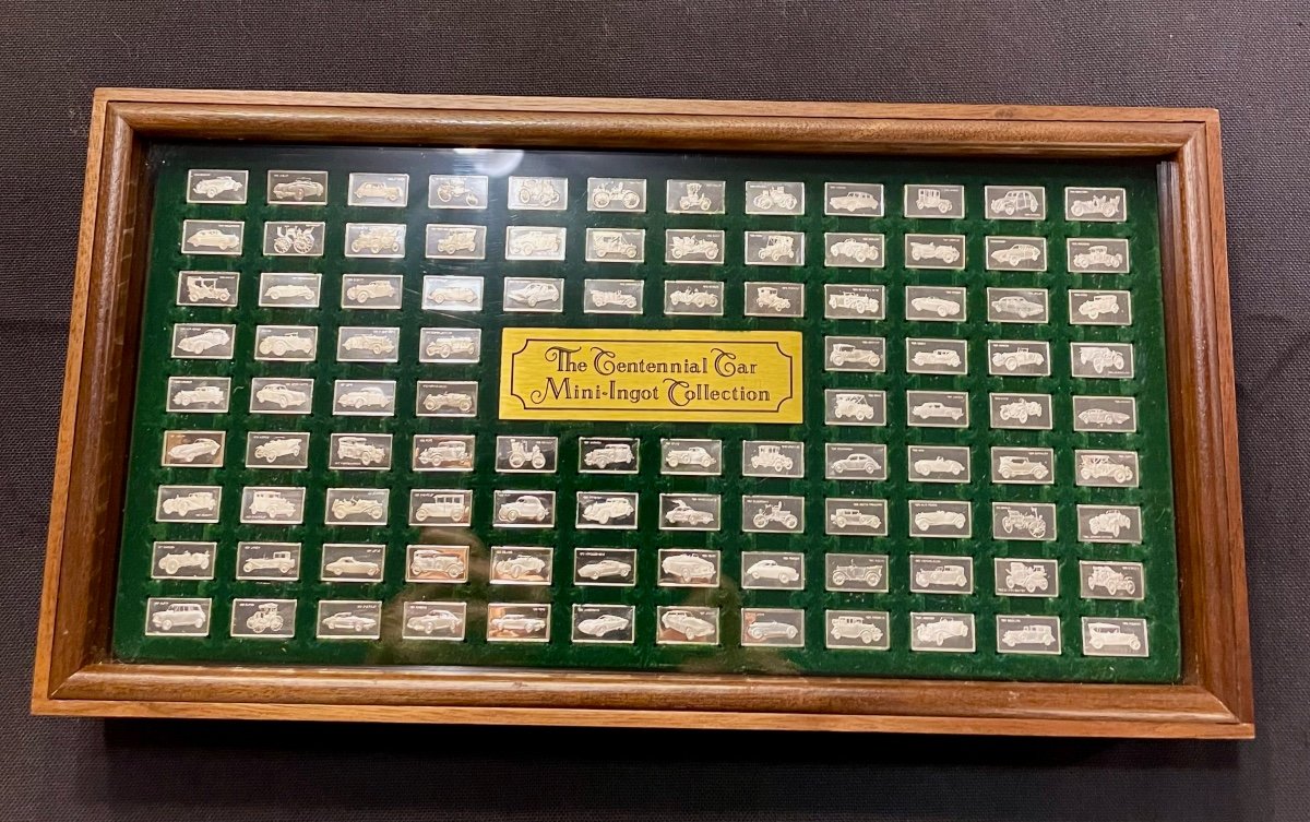 Coffret Franklin Mint 100 Minis Lingots Argent Voitures De Collection 