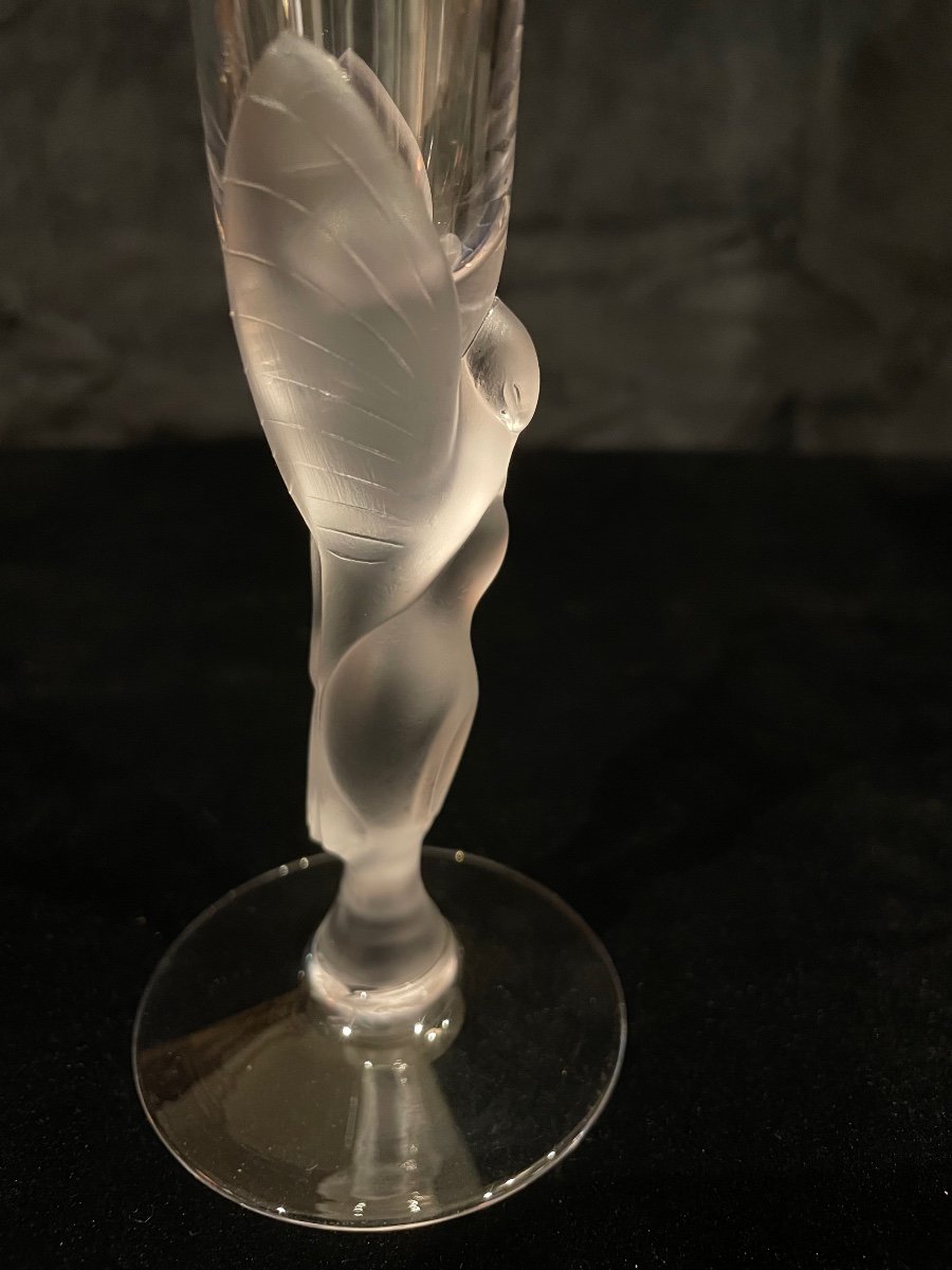 6 Flûtes  à Champagne « colombes Des Neiges » Igor Carl Fabergé.-photo-3