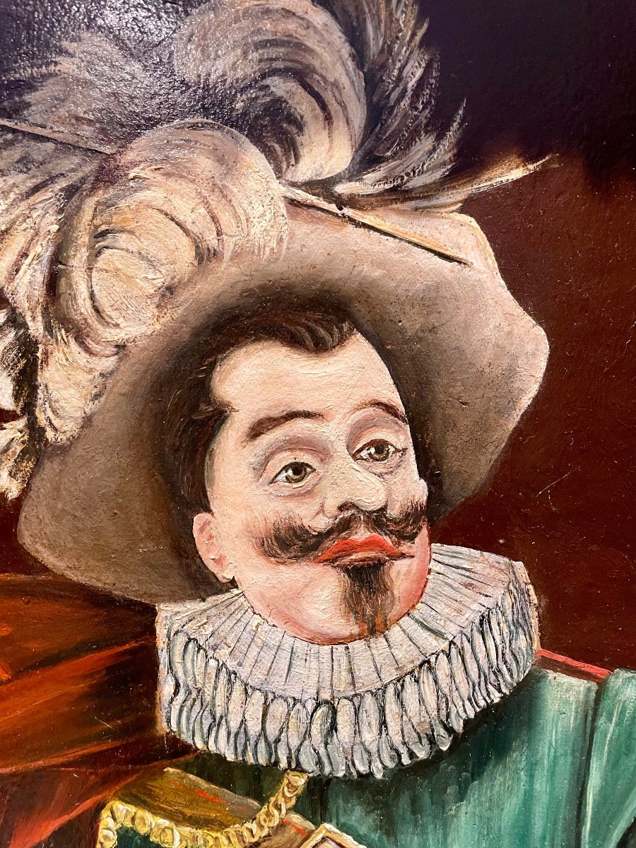 Painting Signed G.reboul Portrait Musketeer-photo-2