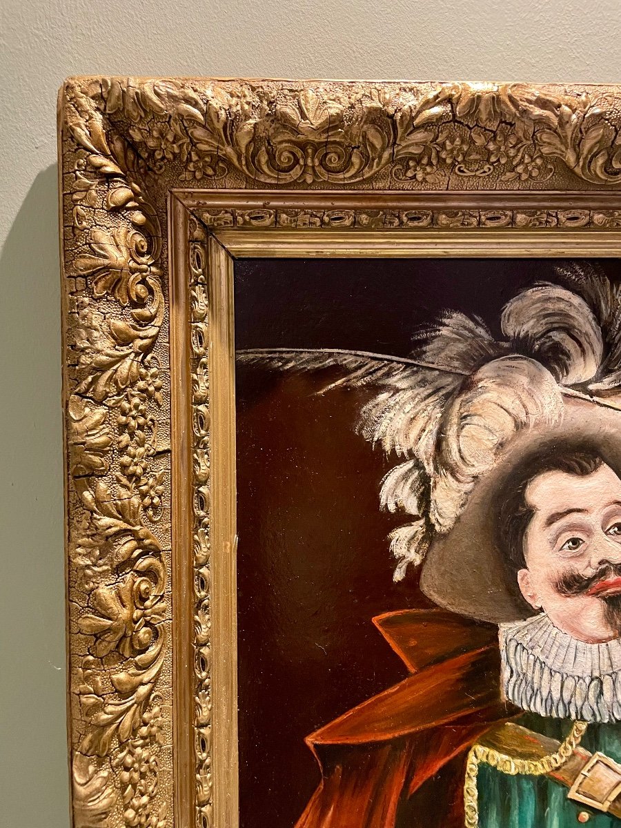 Painting Signed G.reboul Portrait Musketeer-photo-4