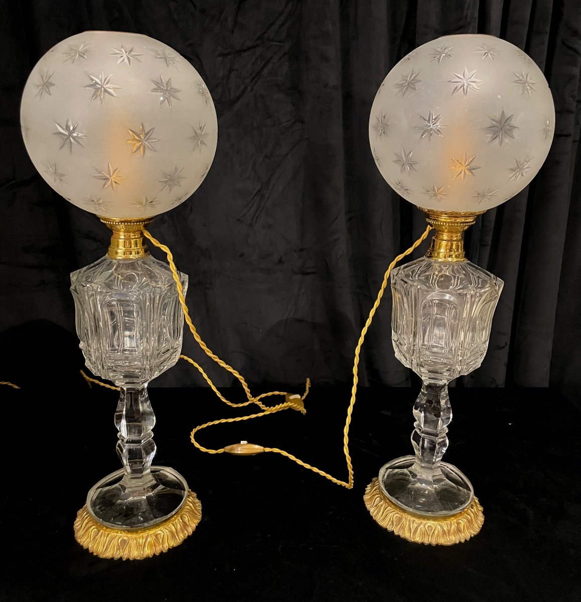 Paire De Lampes En Cristal -photo-4