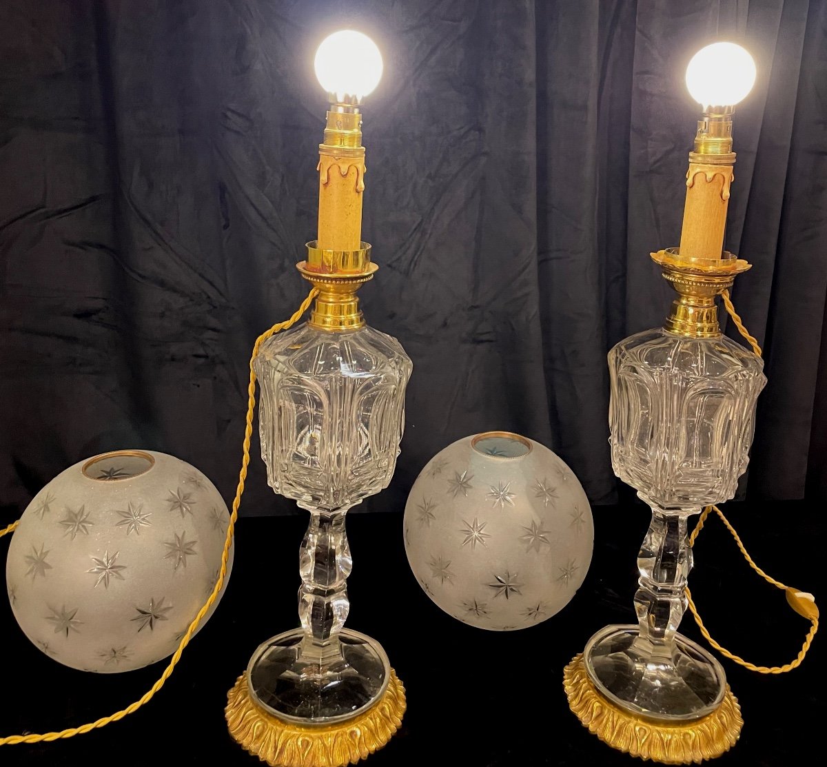 Paire De Lampes En Cristal -photo-5