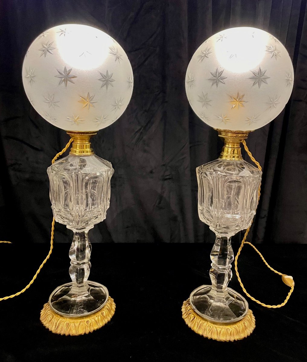 Paire De Lampes En Cristal 