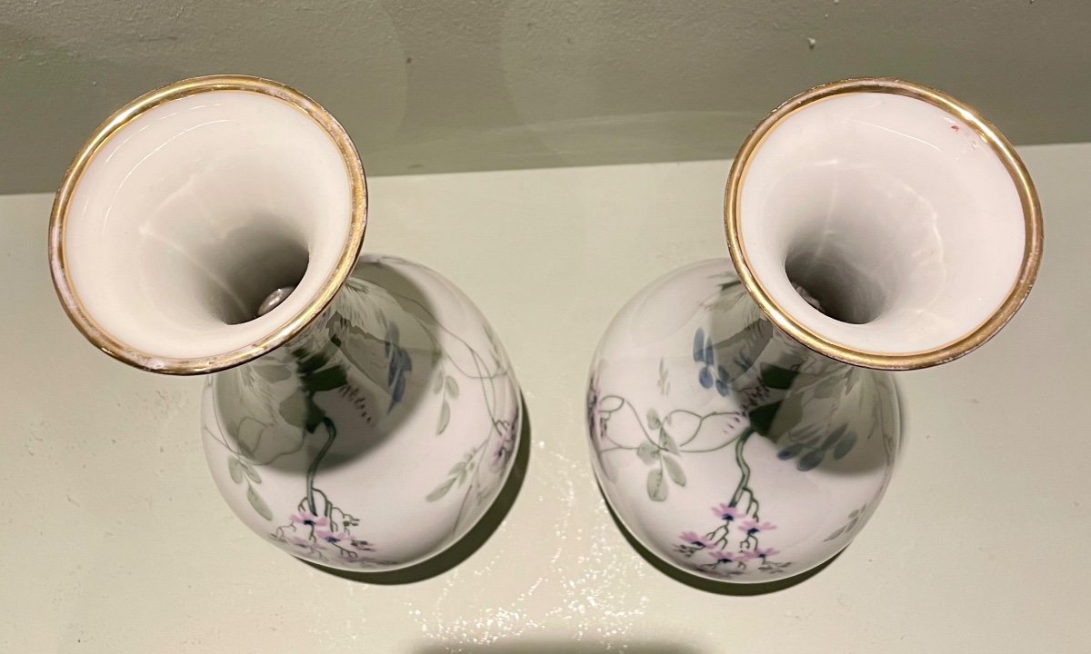 Paires De Vases Porcelaine Limoges Michelaud-photo-1