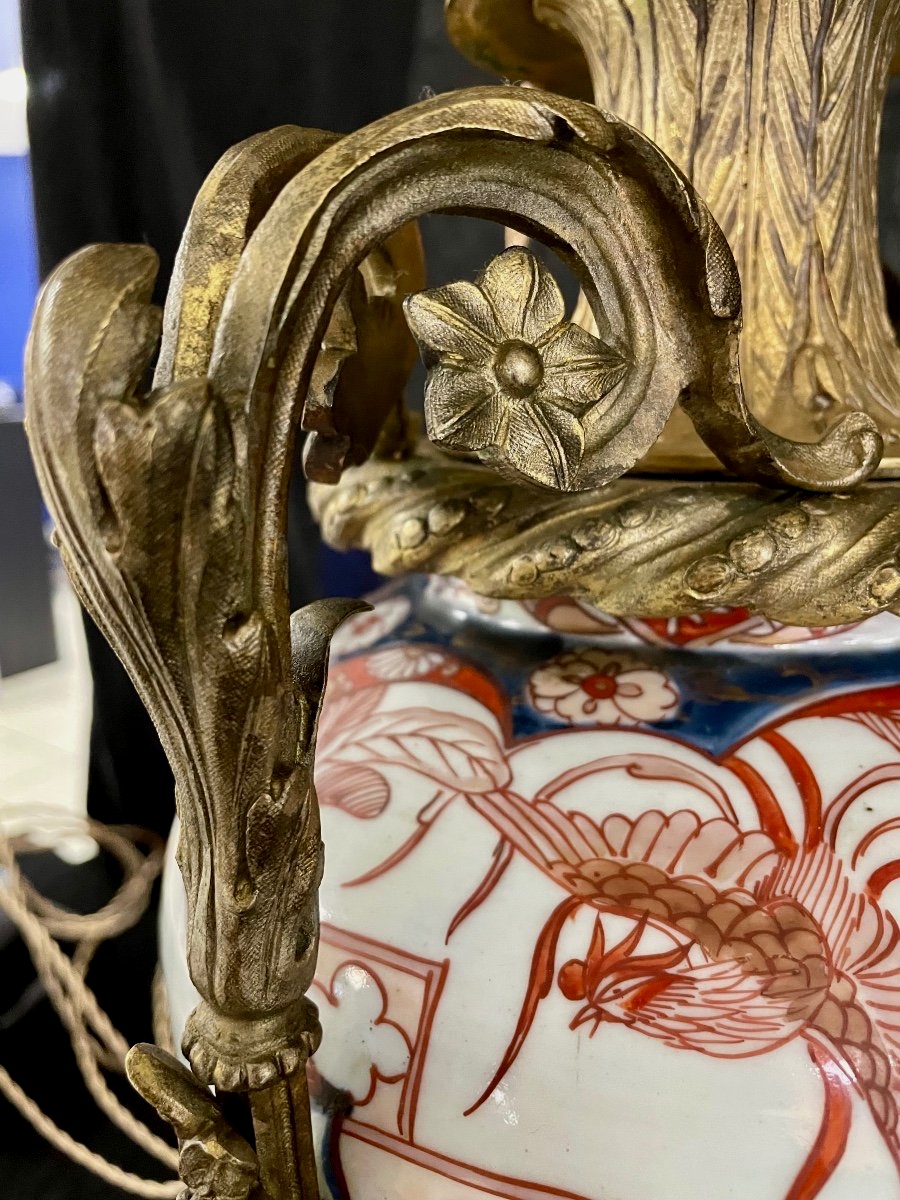 Pair Of Large 19th Century Imari Lamps-photo-5