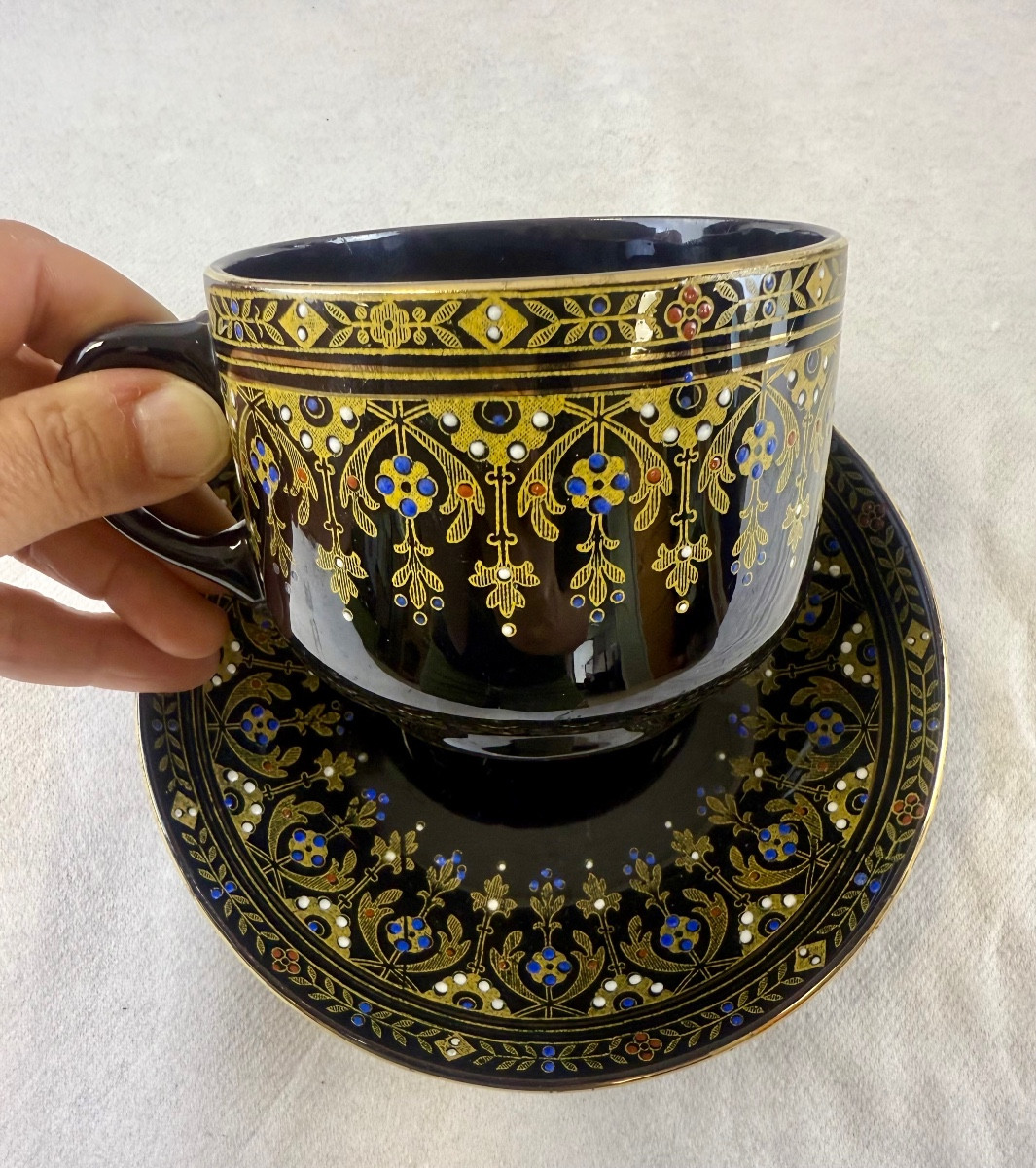 Service Chocolat Sarreguemines bleu nuit-photo-3