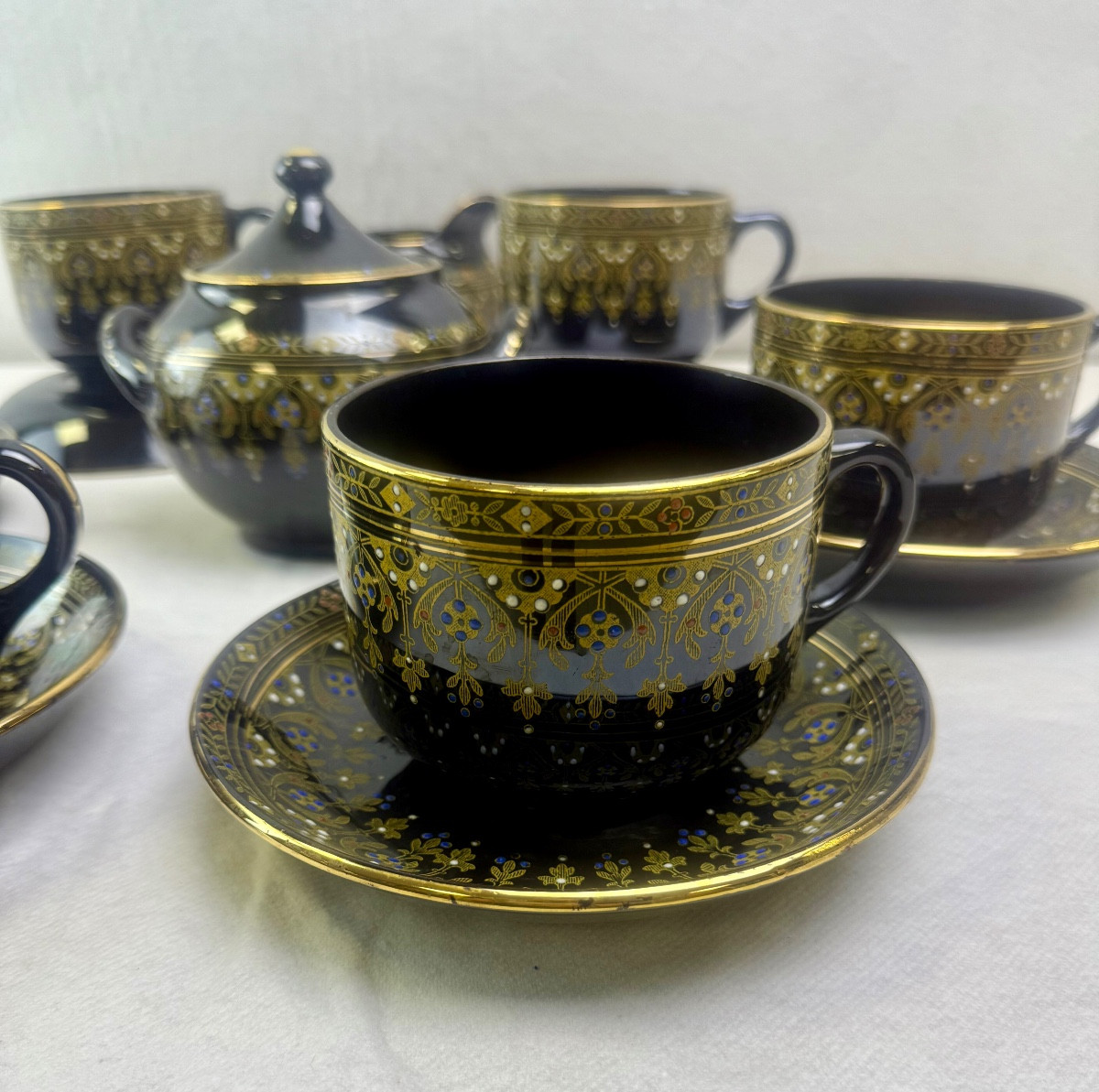 Service Chocolat Sarreguemines bleu nuit-photo-8