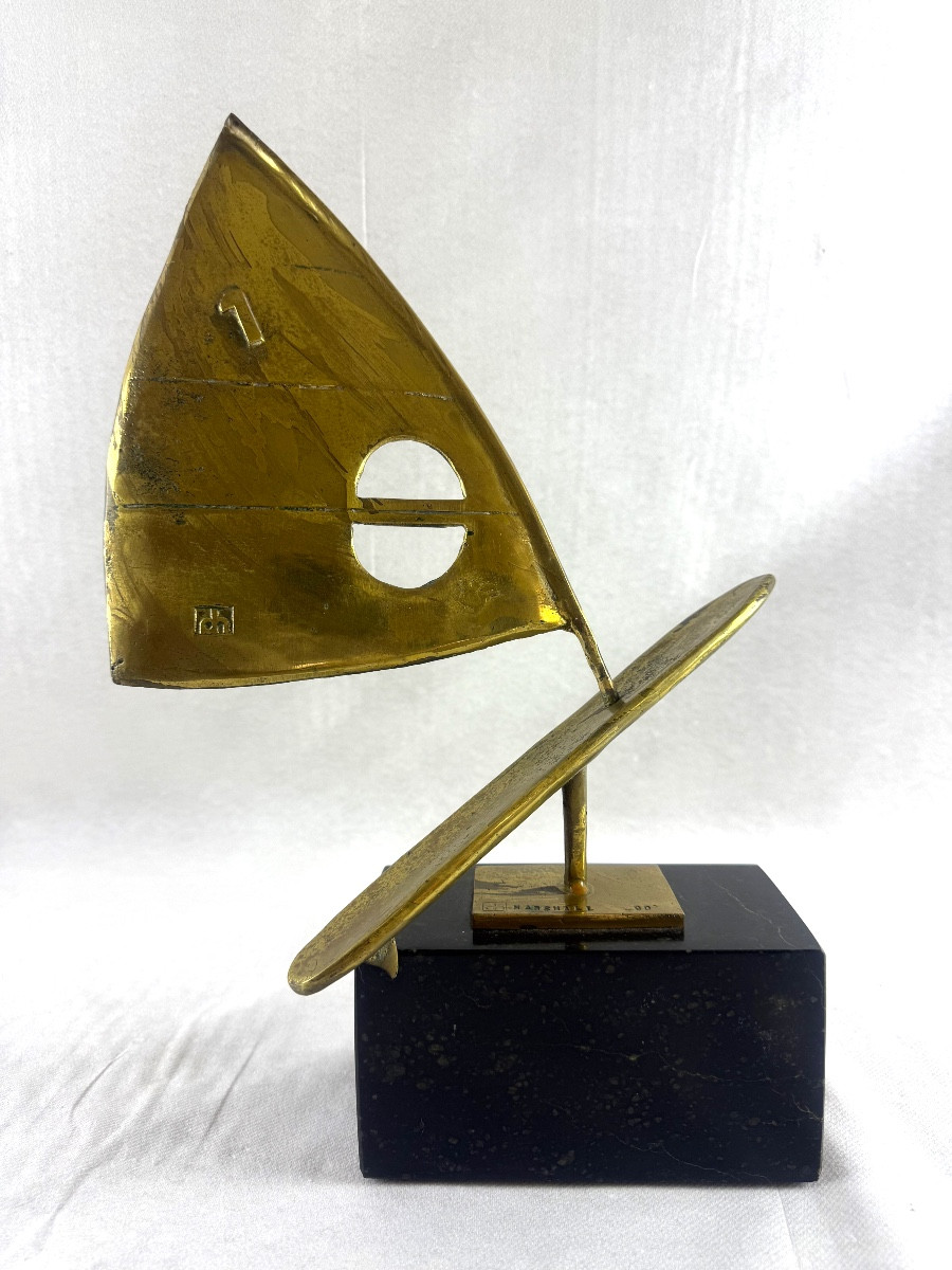 Bronze signé Marshall numéroté « Planche à Voile »-photo-7