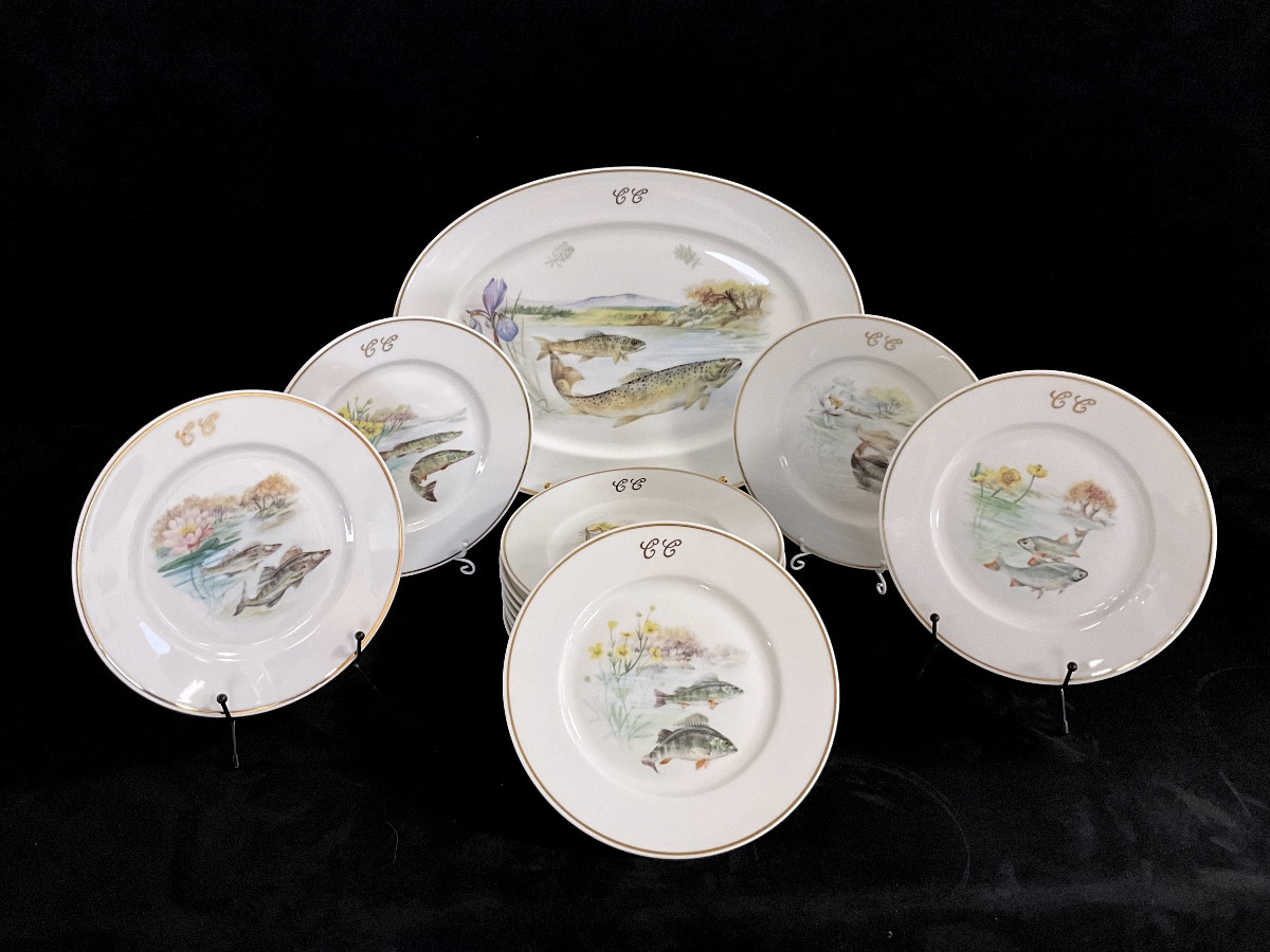Service 13 pièces Poisson Porcelaine 13 pieces-photo-8