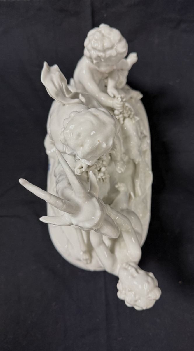 Capodimonte Sculpture Of Cherubs Playing With A Goat-photo-3