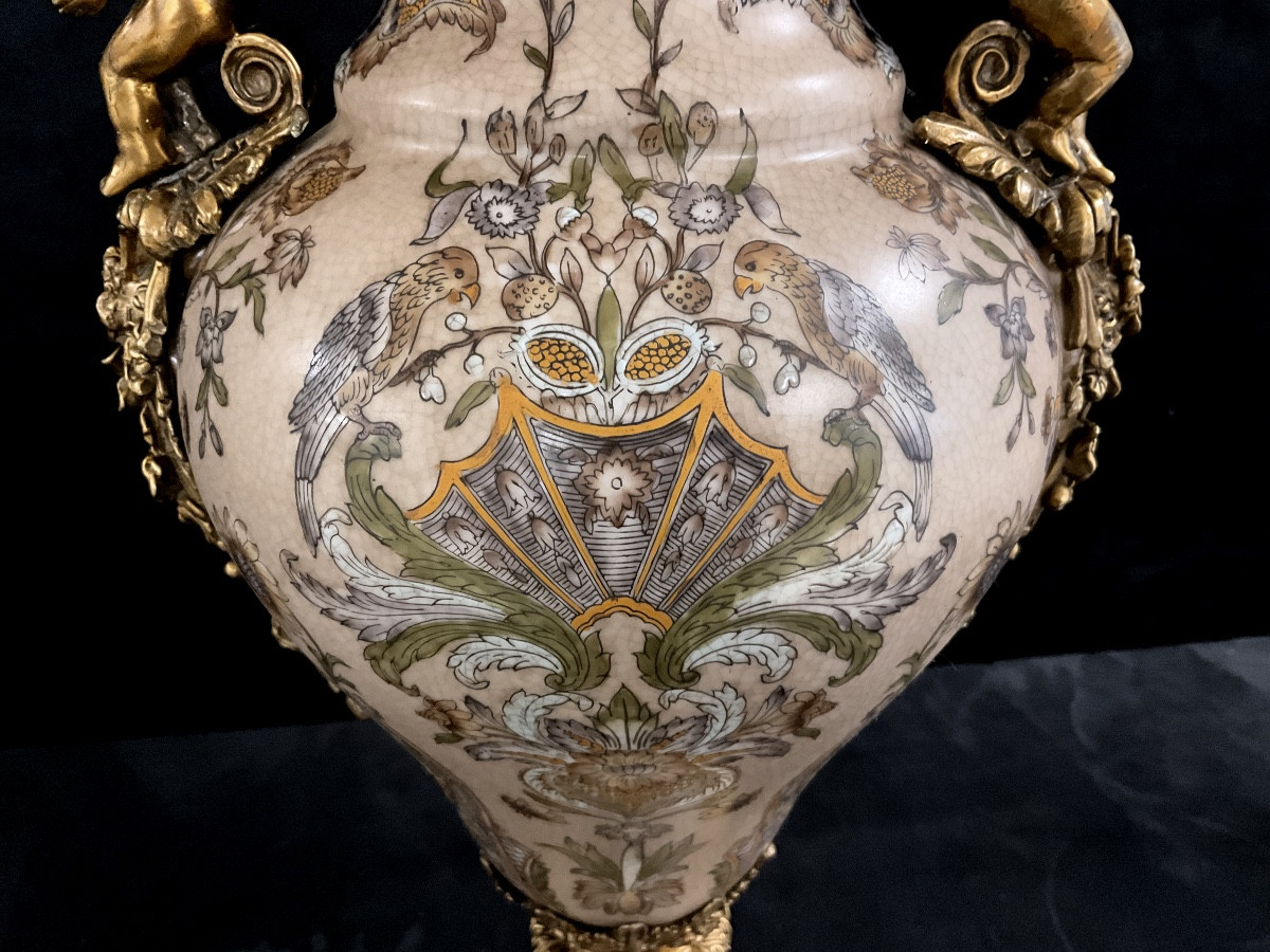 Grande Cassolette Bronze et Porcelaine Chinoise-photo-6