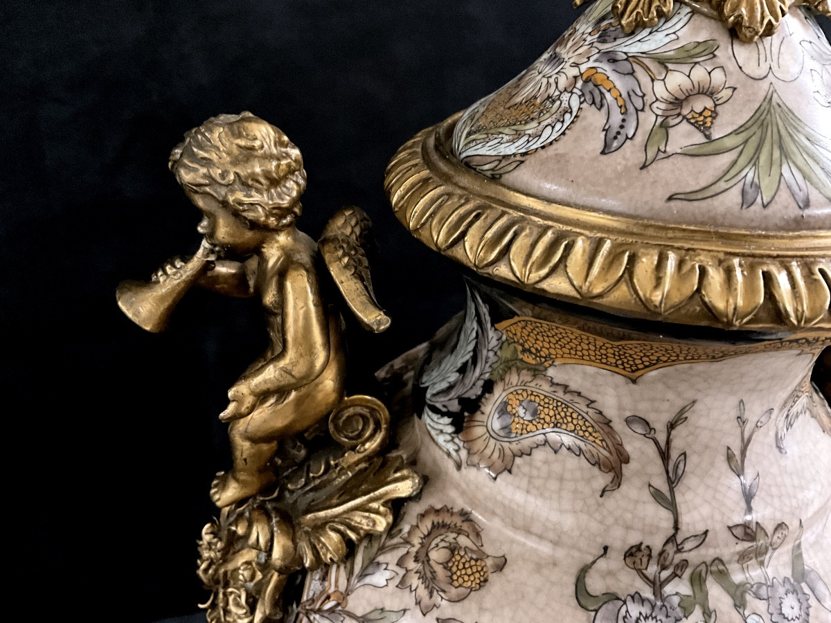 Grande Cassolette Bronze et Porcelaine Chinoise-photo-7