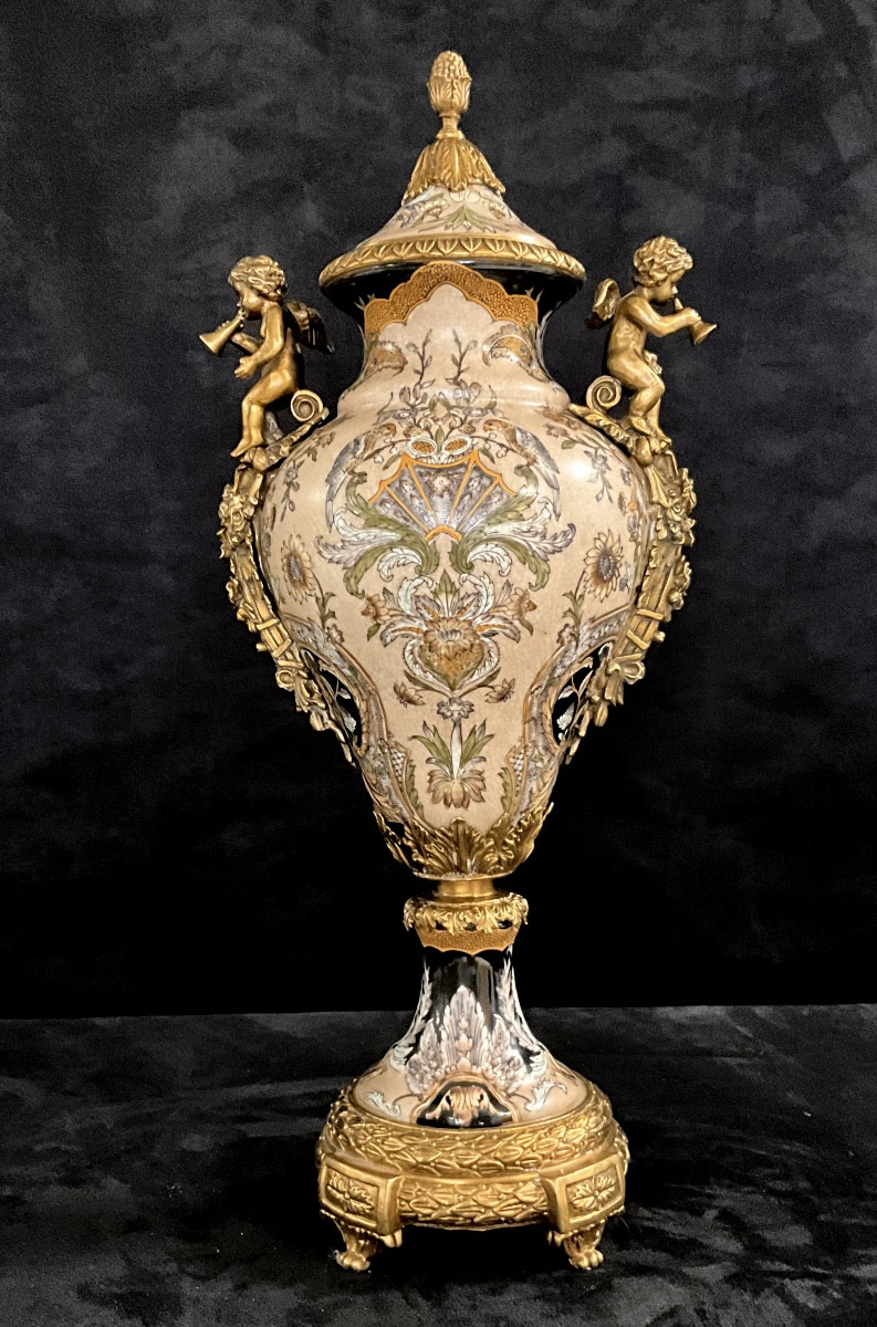 Grande Cassolette Bronze et Porcelaine Chinoise