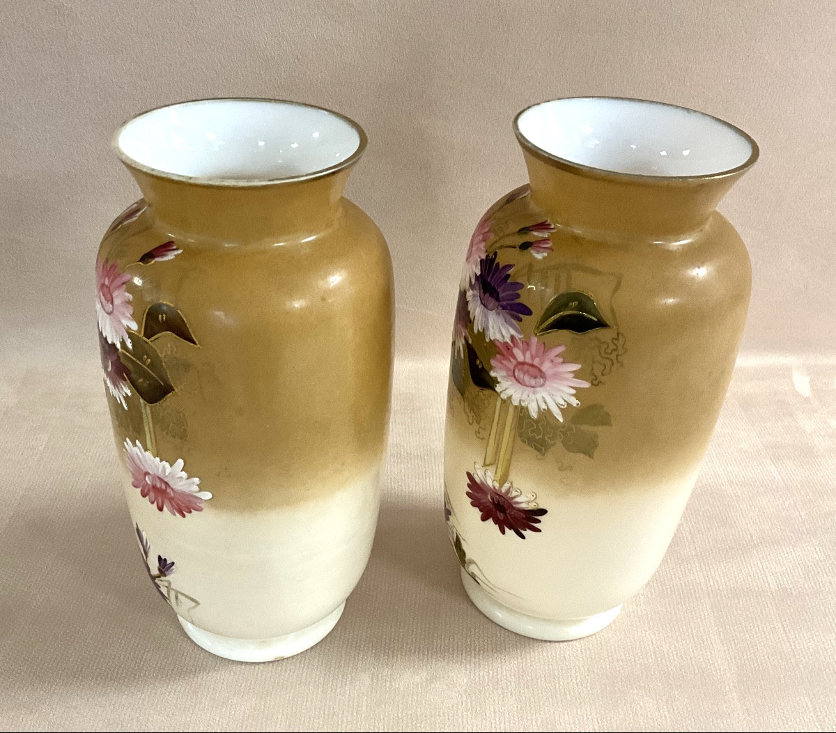 Paire de Vases Opaline Art déco-photo-3