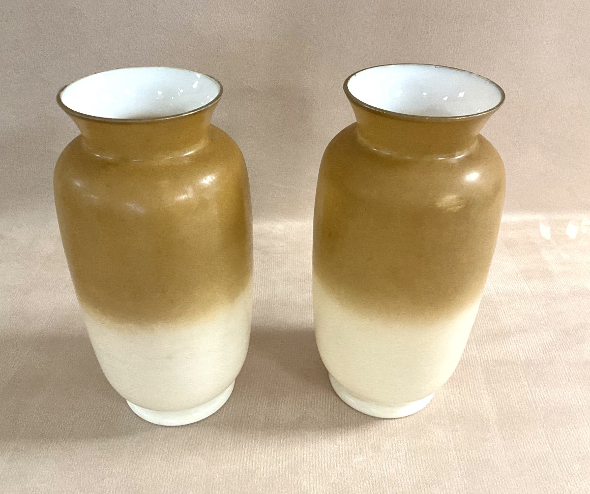 Paire de Vases Opaline Art déco-photo-4