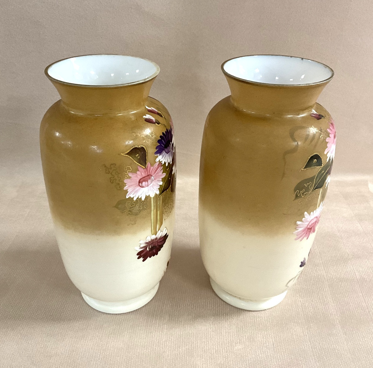 Paire de Vases Opaline Art déco-photo-1