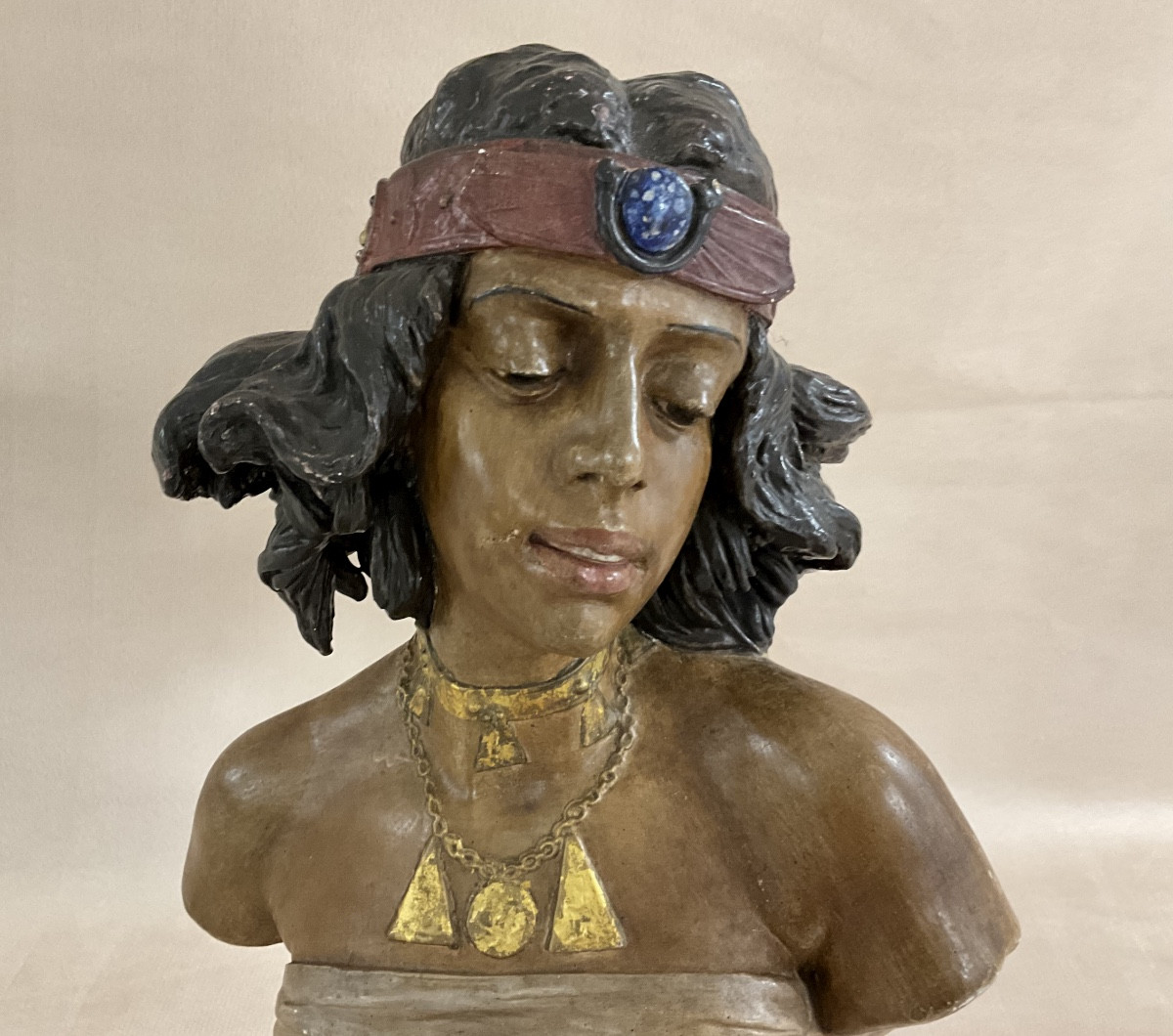 Buste terre cuite «  Uriela »-photo-2