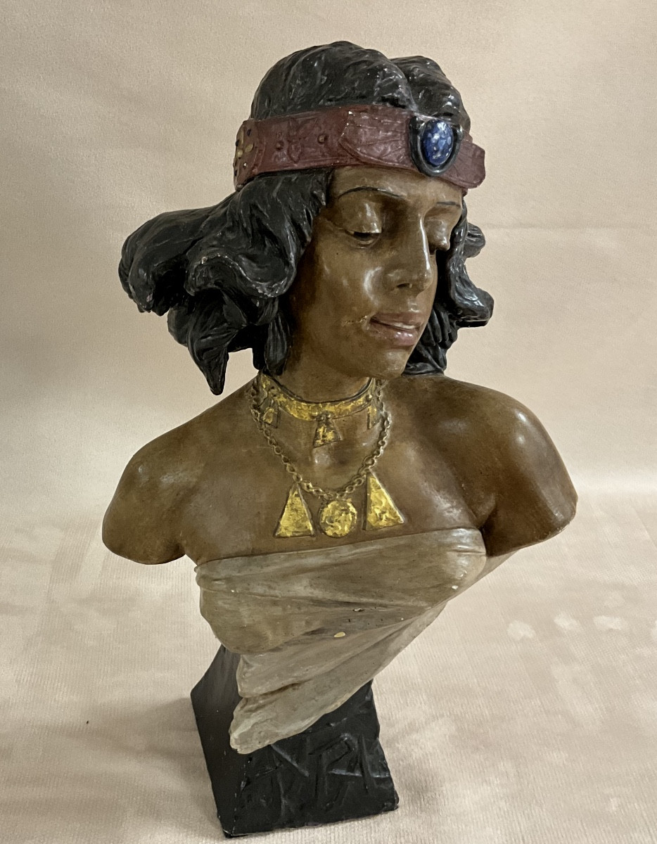 Buste terre cuite «  Uriela »-photo-4