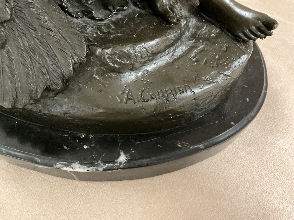 Sculpture Léda et le Cygne de Carrier Belleuse-photo-3