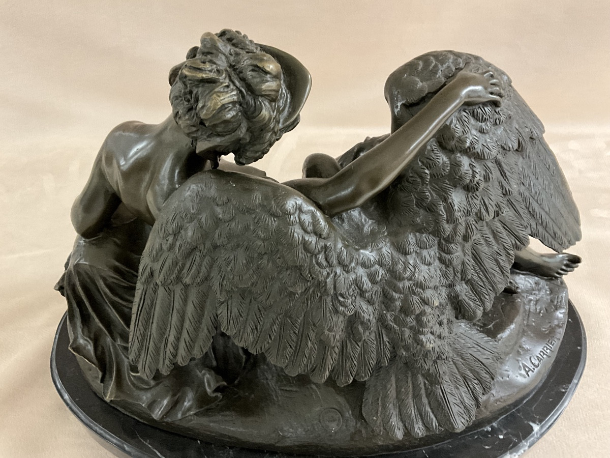 Sculpture Léda et le Cygne de Carrier Belleuse-photo-5