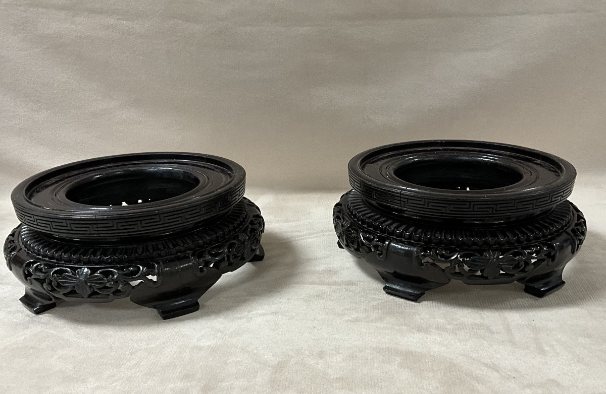 Grande Paire de Vases Cloisonnés-photo-1