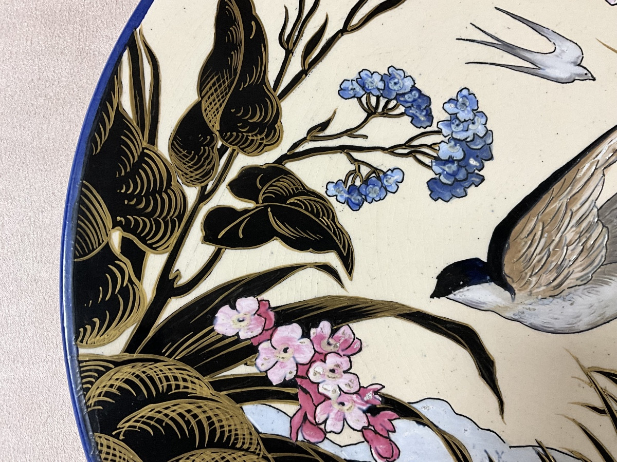 Grande Assiette Sarreguemines Majolique-photo-1