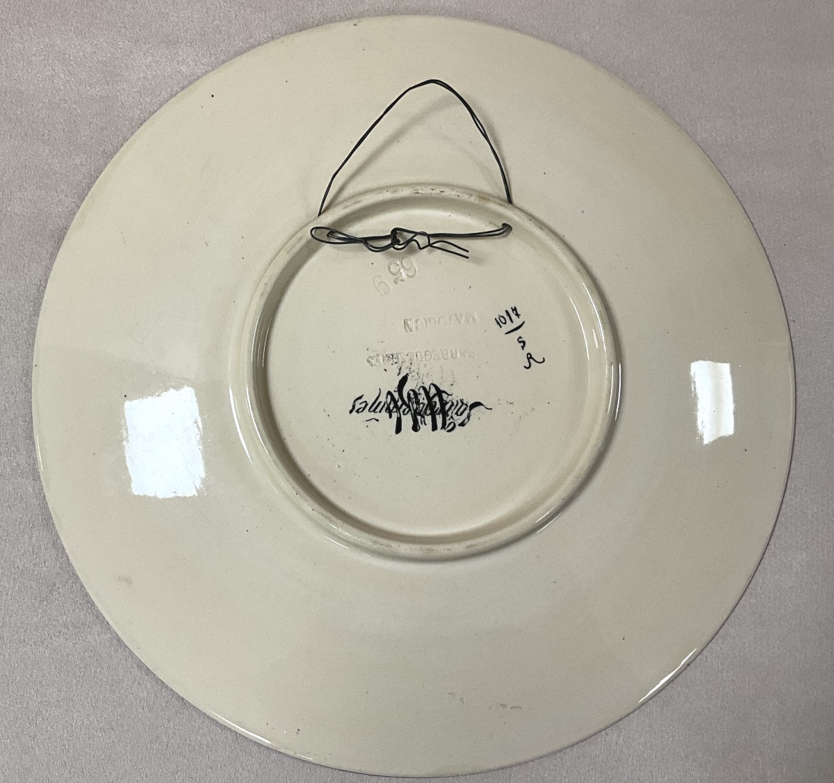 Grande Assiette Sarreguemines Majolique-photo-2