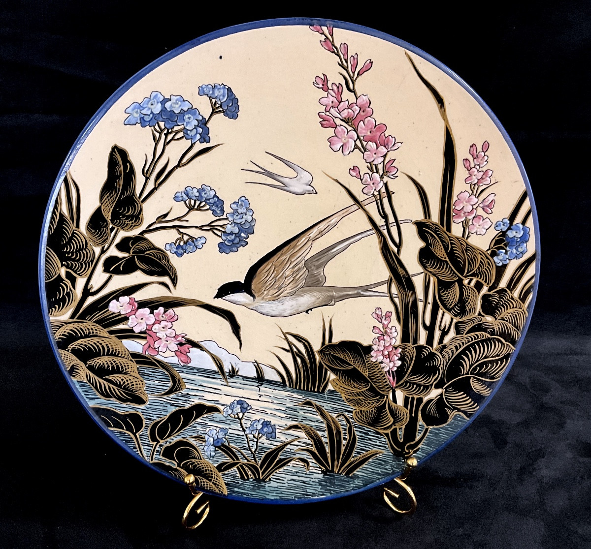 Grande Assiette Sarreguemines Majolique