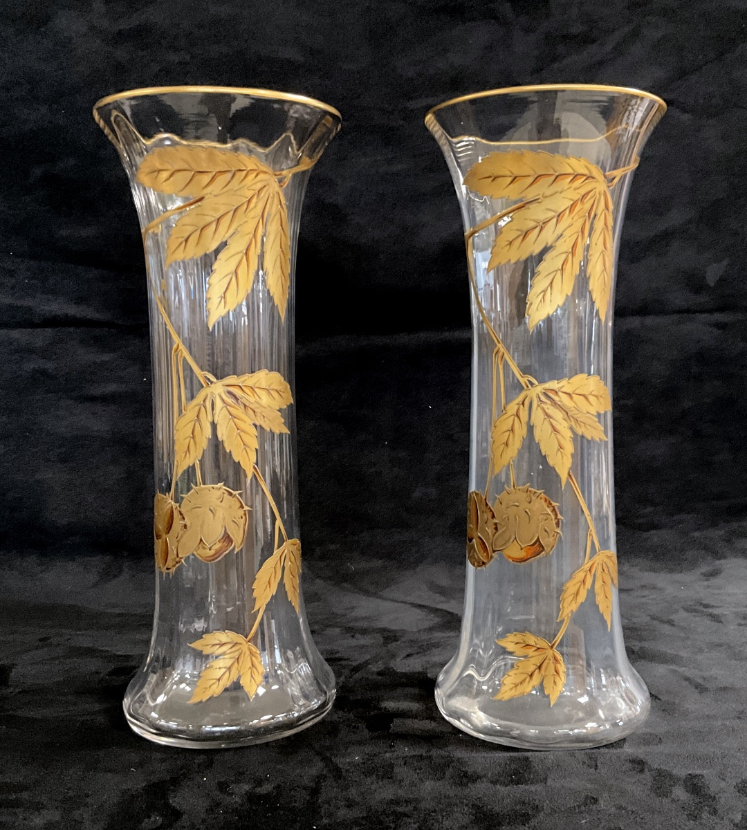 Paire de Vases Baccarat modèle Platane