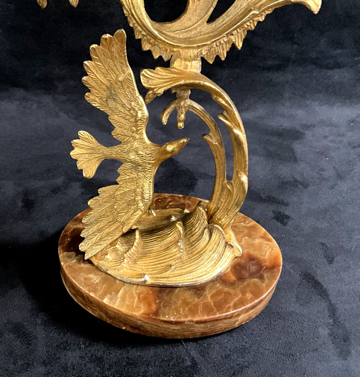 Pair Of Candelabra With Onyx Bases-photo-2