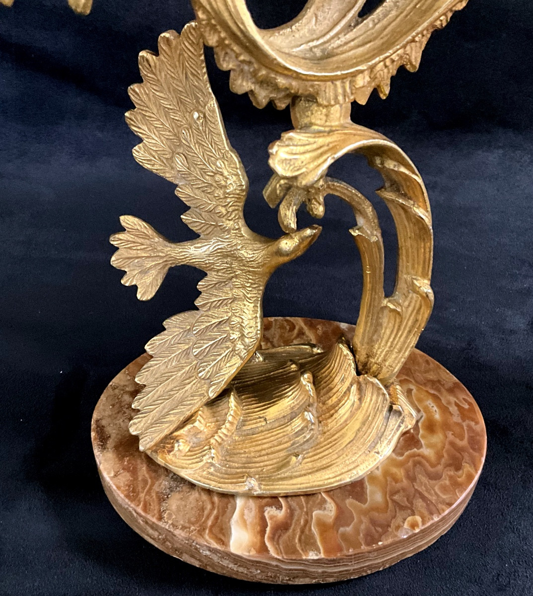 Pair Of Candelabra With Onyx Bases-photo-3