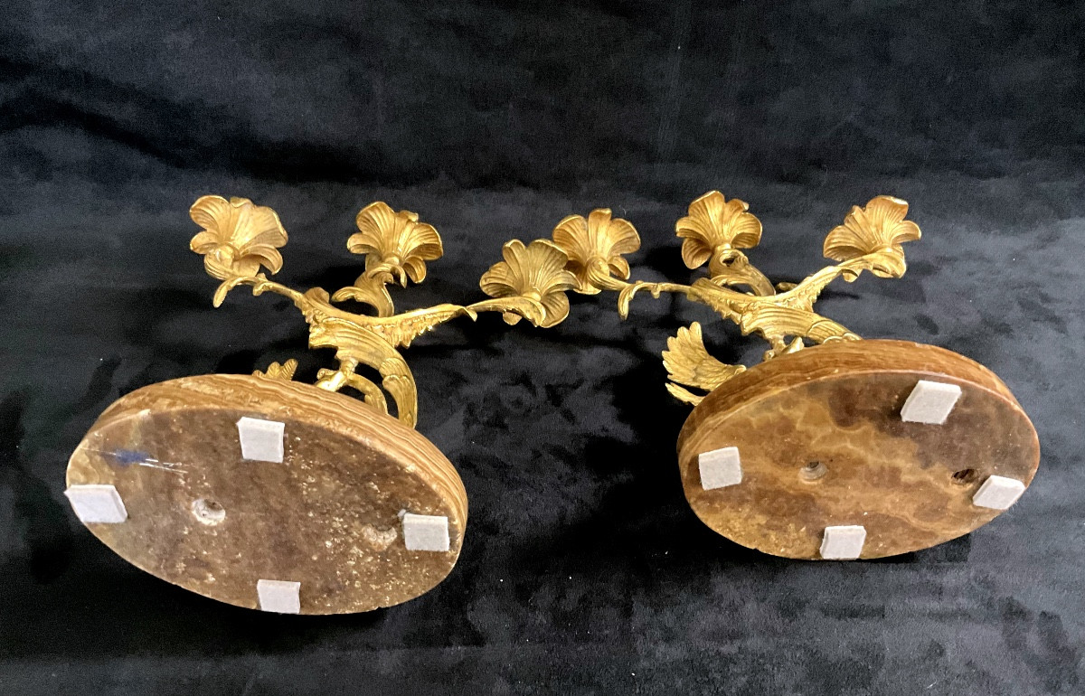 Pair Of Candelabra With Onyx Bases-photo-1