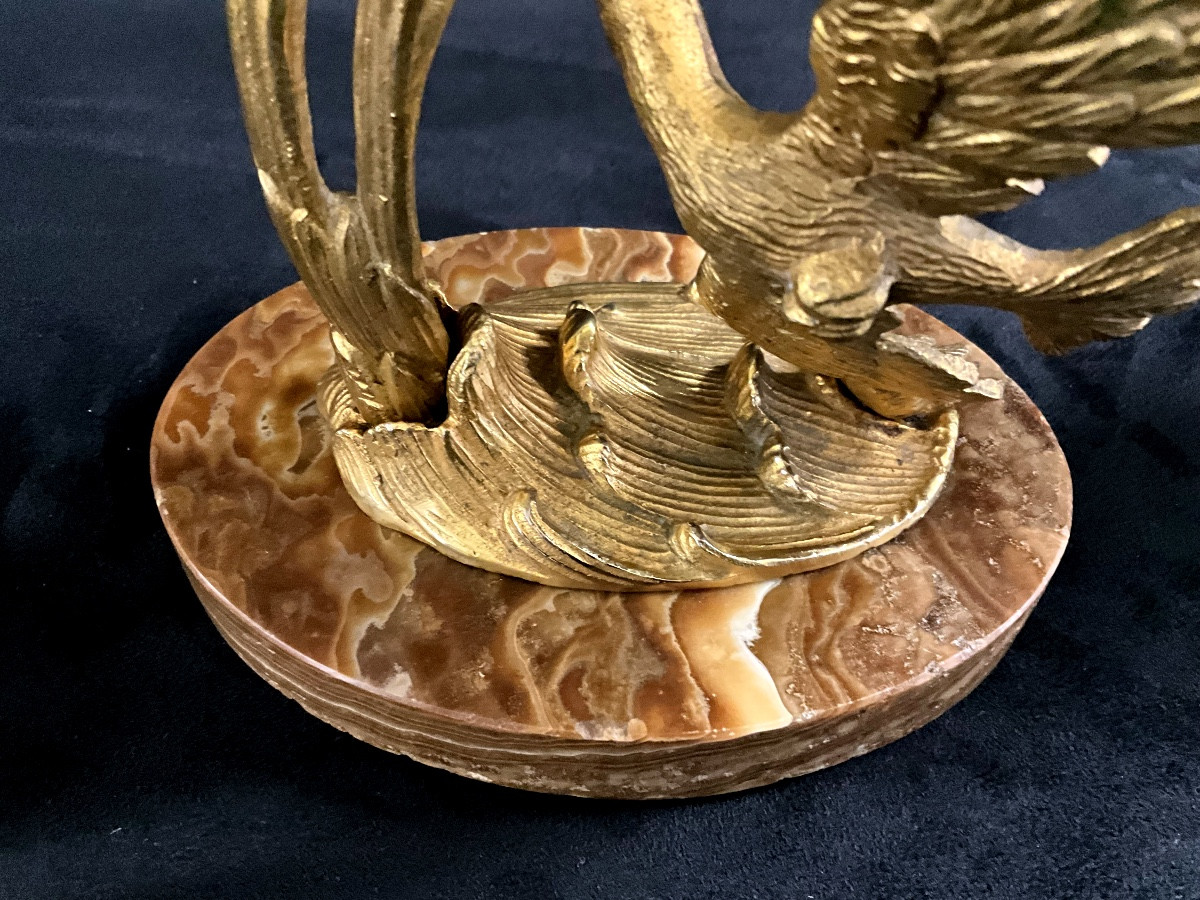 Pair Of Candelabra With Onyx Bases-photo-2