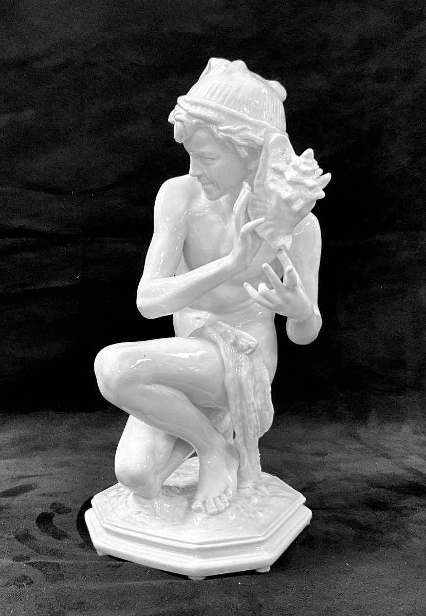 « Jeune pêcheur » signé Capodimonte-photo-2