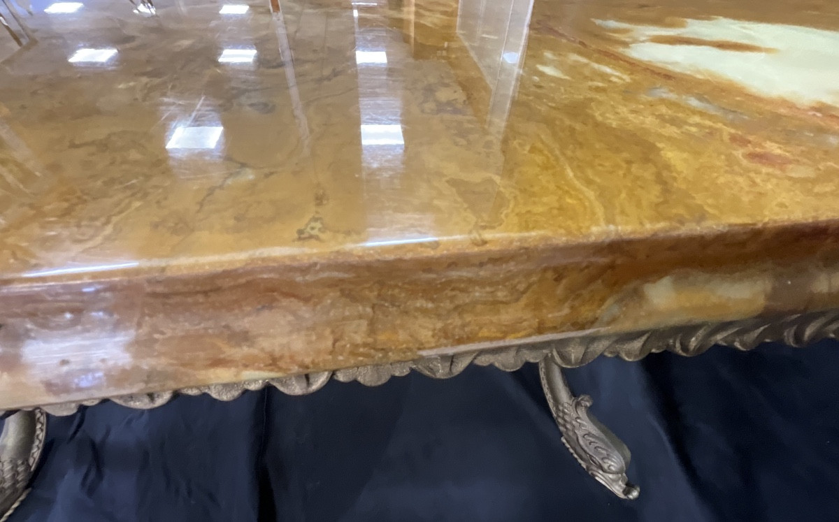 Bronze And Onyx Coffee Table-photo-3