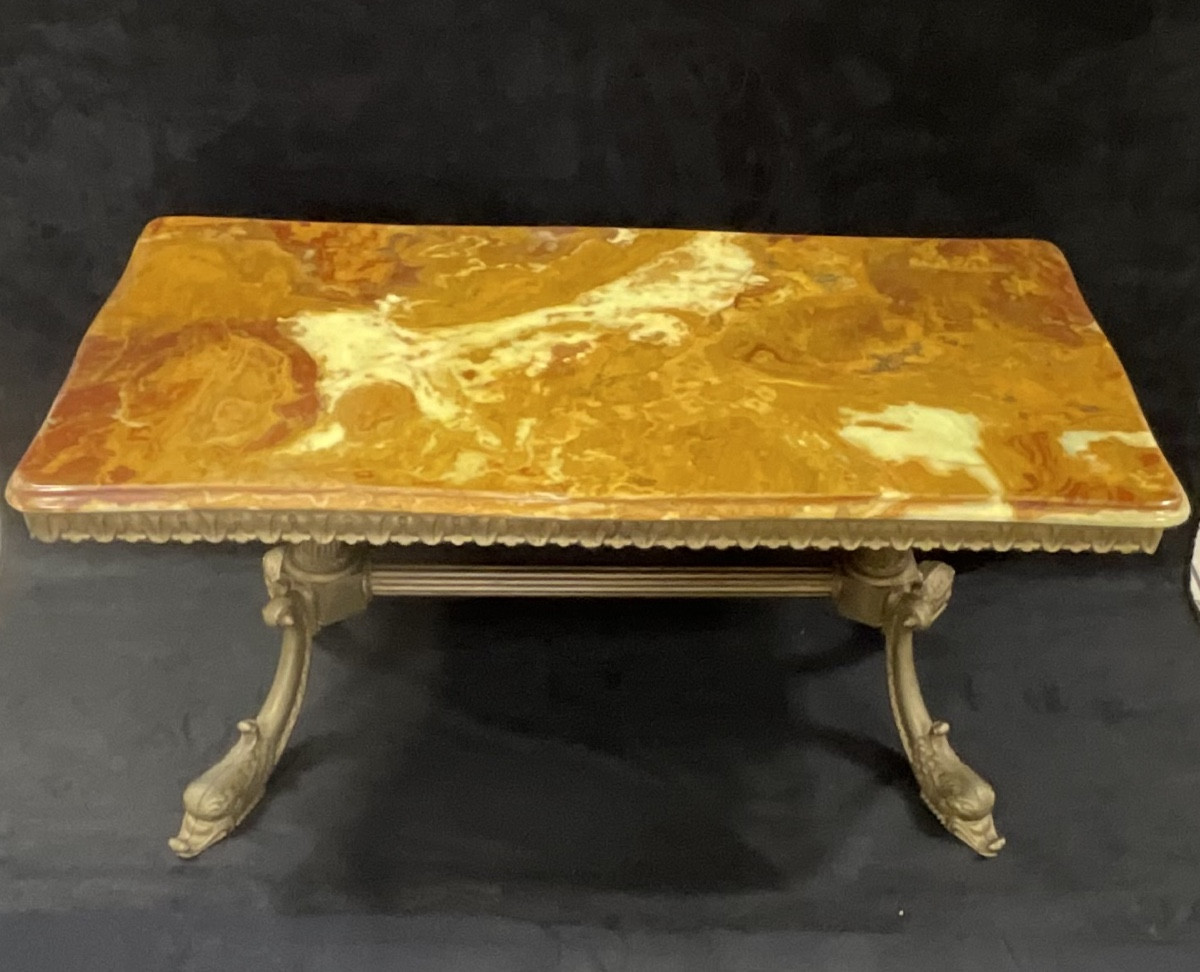 Bronze And Onyx Coffee Table