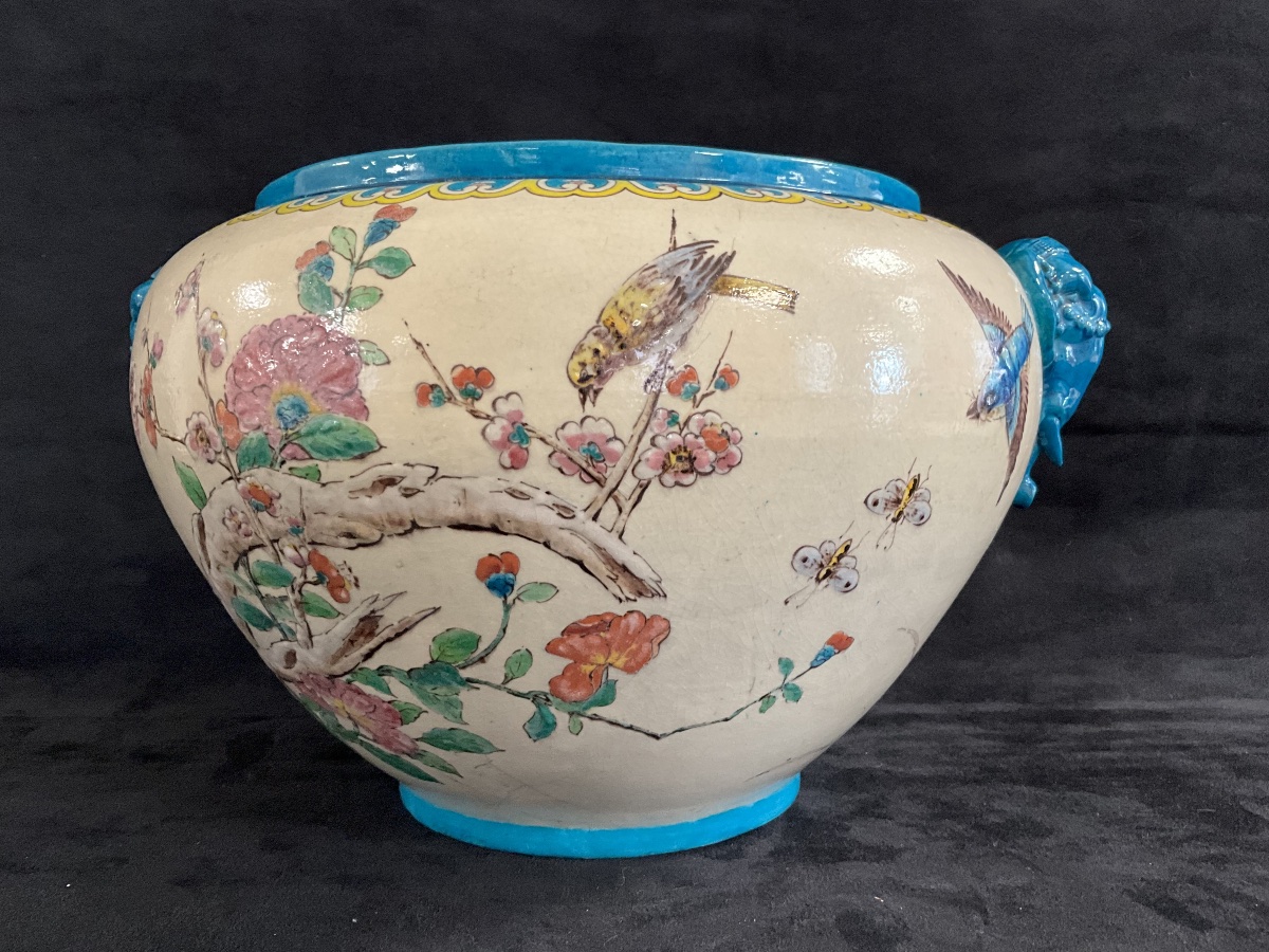 Eugène Collinot Enameled Planters