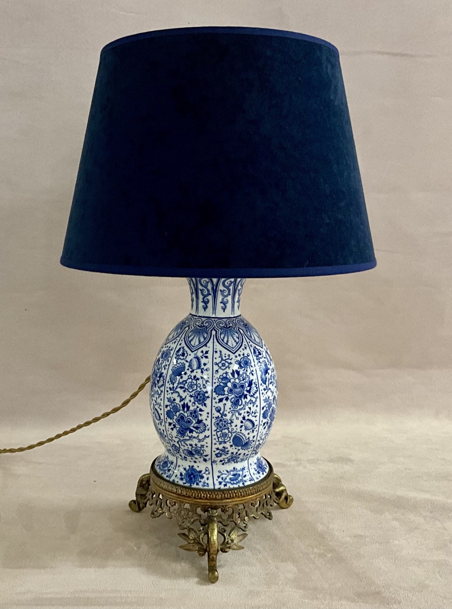 Petite Lampe Porcelaine monture en Bronze
