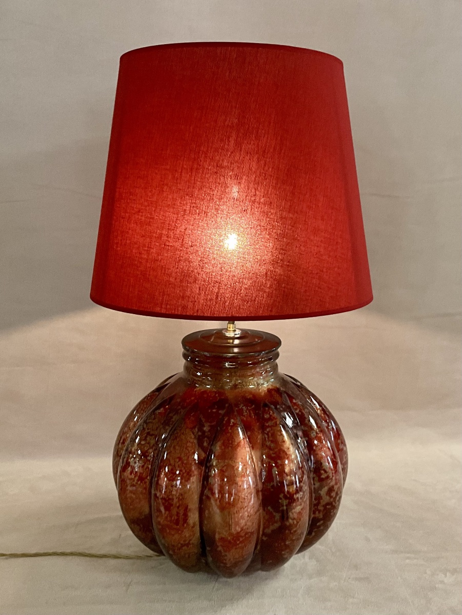 Lampe Boule verre soufflé-photo-2