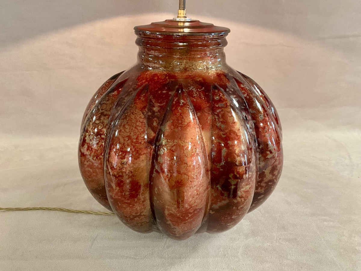 Lampe Boule verre soufflé-photo-3